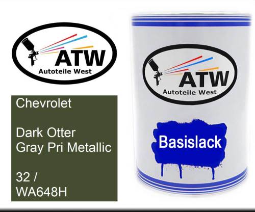 Chevrolet, Dark Otter Gray Pri Metallic, 32 / WA648H: 500ml Lackdose, von ATW Autoteile West.